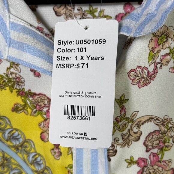 NWT Suzanne Betro W 1X Floral Scarf and Striped Long-Sleeve Shirt - MSRP $77 - Picture 4 of 7